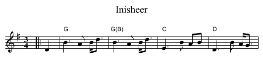 Inisheer - staff notation