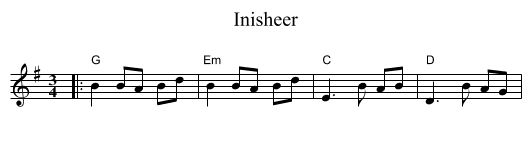 Inisheer - staff notation