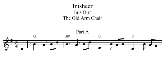 Inisheer - staff notation