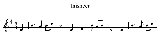 Inisheer - staff notation