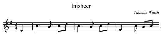 Inisheer - staff notation