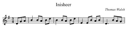 Inisheer - staff notation