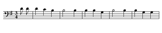 Initiation song - staff notation