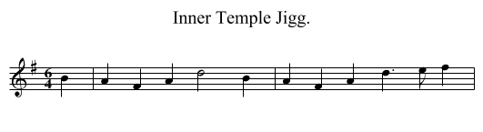 Inner Temple Jigg. - staff notation