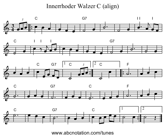 Innerrhoder Walzer C (align) - staff notation