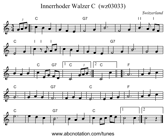 Innerrhoder Walzer C  (wz03033) - staff notation