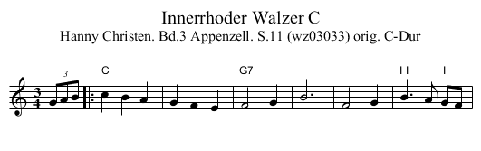 Innerrhoder Walzer C - staff notation