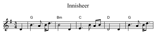 Innisheer - staff notation