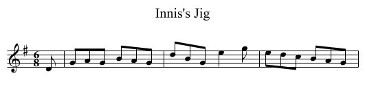 Innis's Jig - staff notation