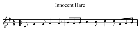 Innocent Hare - staff notation