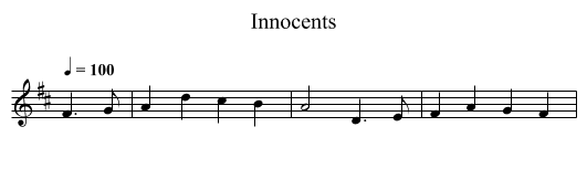 Innocents - staff notation