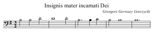 Insignis mater incarnati Dei - staff notation