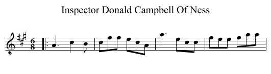 Inspector Donald Campbell Of Ness - staff notation