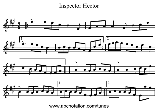 Inspector Hector - staff notation