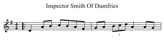 Inspector Smith Of Dumfries - staff notation
