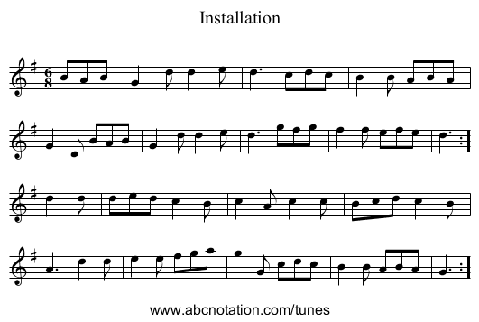 Installation - staff notation