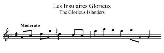 Insulaires Glorieux, Les - staff notation