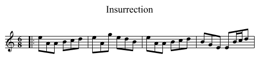 Insurrection - staff notation