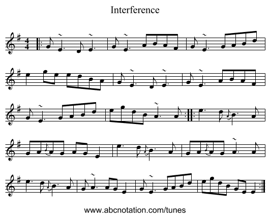 Interference - staff notation