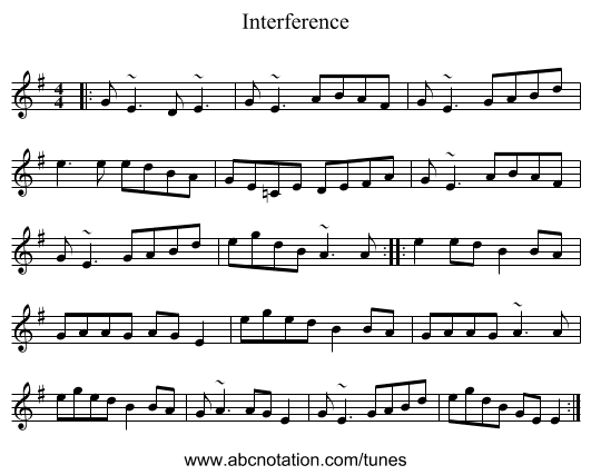Interference - staff notation