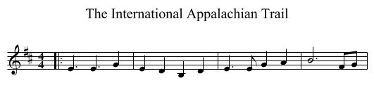 International Appalachian Trail, The  - staff notation