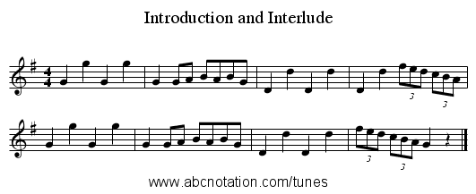 Introduction and Interlude - staff notation