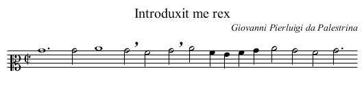 Introduxit me rex - staff notation