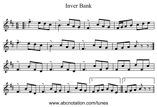 Inver Bank - staff notation