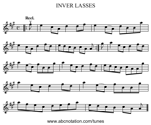 INVER LASSES - staff notation