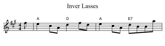 Inver Lasses - staff notation