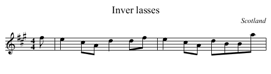 Inver lasses - staff notation