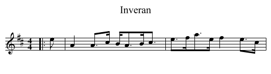 Inveran - staff notation
