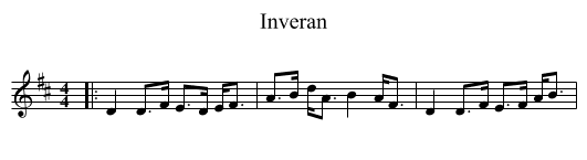 Inveran - staff notation
