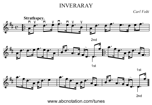 INVERARAY - staff notation