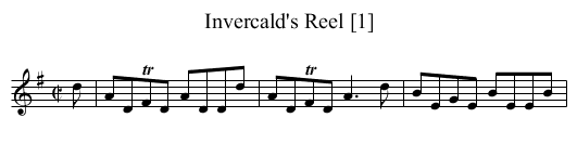 Invercald's Reel [1] - staff notation