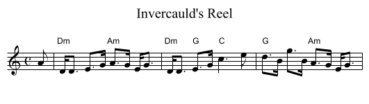 Invercauld's Reel - staff notation