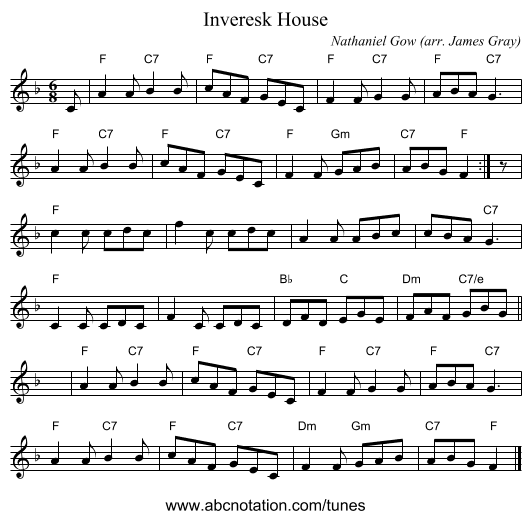 Inveresk House - staff notation