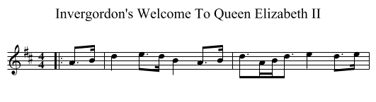 Invergordon's Welcome To Queen Elizabeth II - staff notation