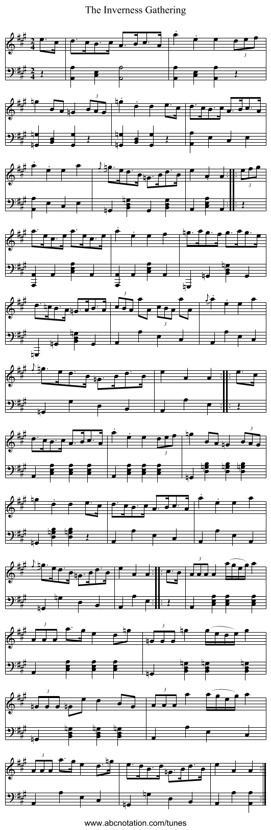 Inverness Gathering, The - staff notation