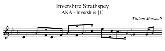 Invershire Strathspey - staff notation