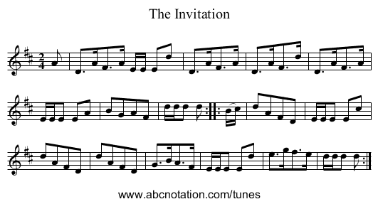 Invitation, The - staff notation