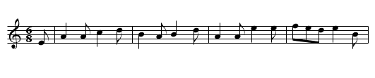 Iomramh eadar Il'as Uist - staff notation