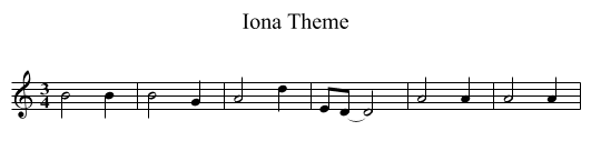 Iona Theme - staff notation