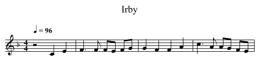 Irby - staff notation