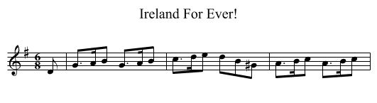Ireland For Ever! - staff notation