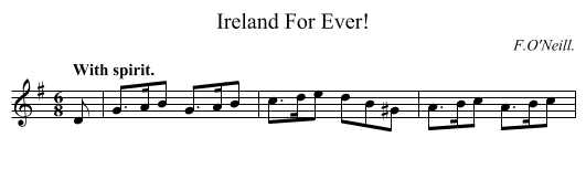Ireland For Ever! - staff notation
