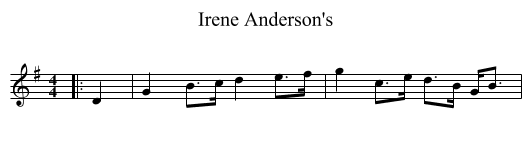 Irene Anderson's - staff notation