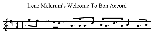 Irene Meldrum's Welcome To Bon Accord - staff notation