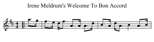 Irene Meldrum's Welcome To Bon Accord - staff notation