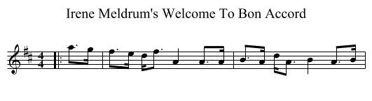Irene Meldrum's Welcome To Bon Accord - staff notation